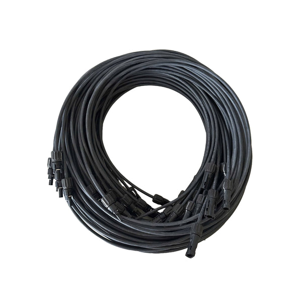 Titan Wire 11ft 3M 10AWG MC4 Extension jumper Cables USA Made Black 25 pack FREE SHIPPING - Solar Planet